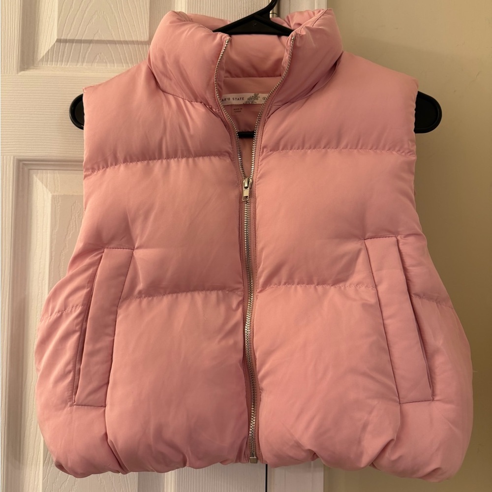 Altar’d State Puffer Vest Small Cropped Bubble Vest Zip Up